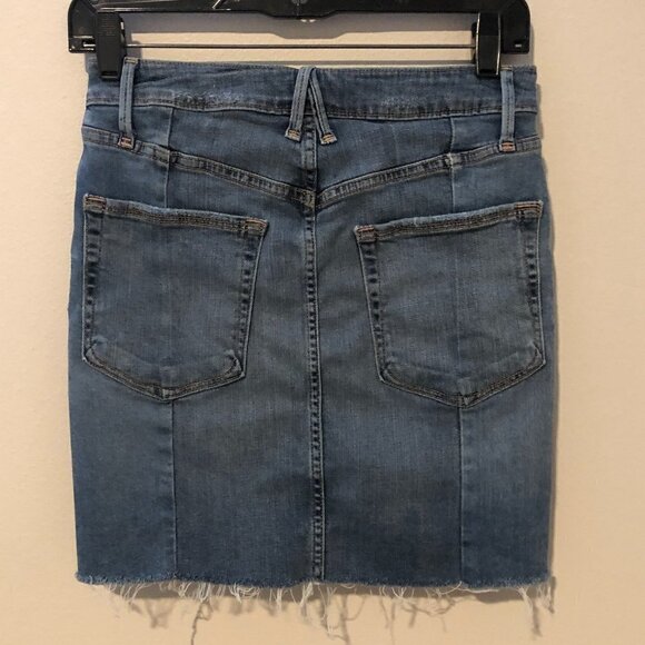 Good American Raw Hem Denim Jean Skirt - Picture 3 of 5